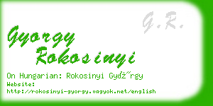 gyorgy rokosinyi business card